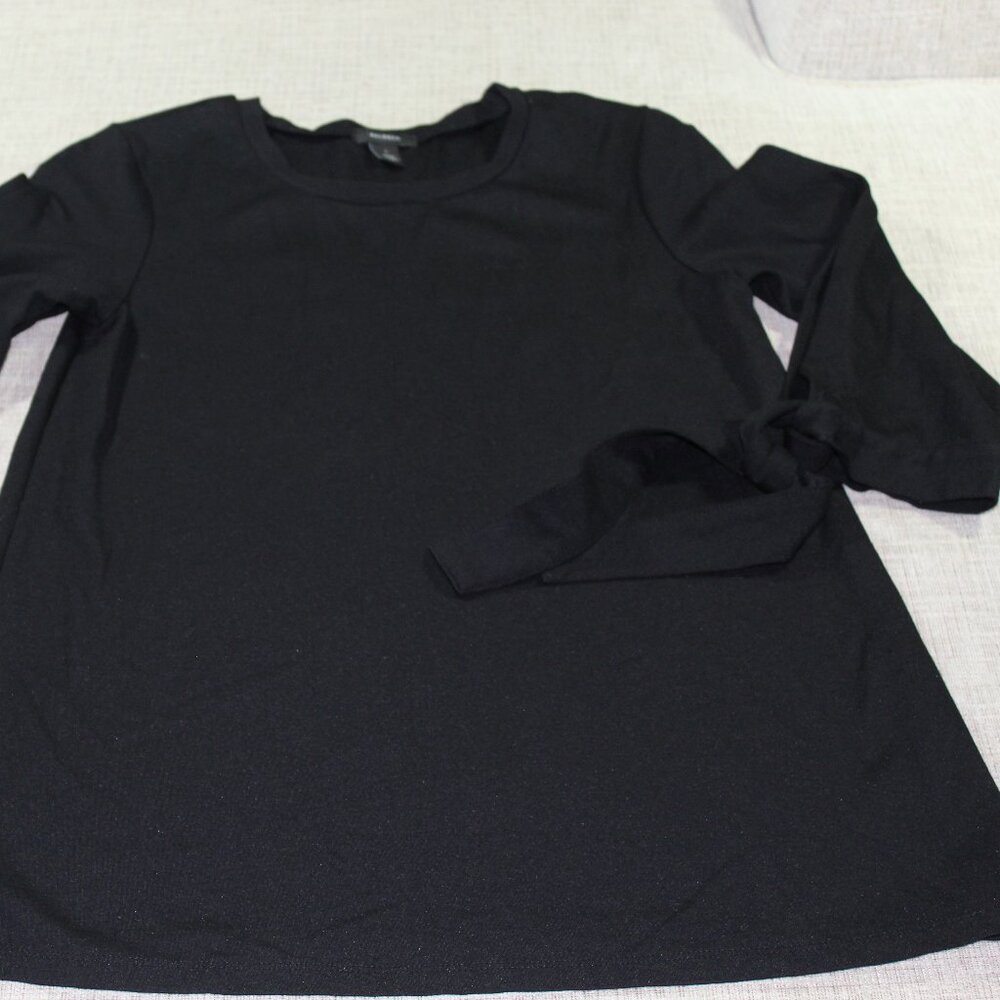 Halogen Size Small Black Top with Ties at the Sleeves